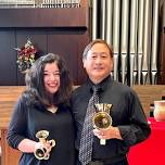 Handbells at Hudsonville Library, with Larry and Carla