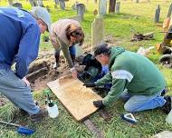 Headstone repair and cleaning