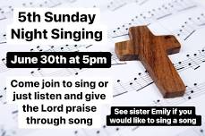 5th Sunday Night Singing - In House Singing