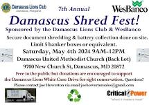 7th Annual Damascus Shredfest (Paper Shredding & Battery Recycling))