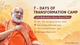 7 days Transformation Camp With Swami Anand Arun (November 2024)