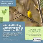 Intro to Birding:  Gathering Info to Name That Bird