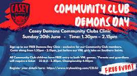 Community Clubs Demons Day - FREE CLINIC