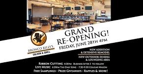 Grand Re-Opening Celebration at Bronco Billy’s