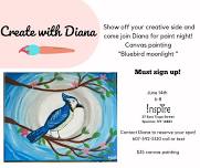 Paint night, Bluebird Moonlight come join me for a night of fun