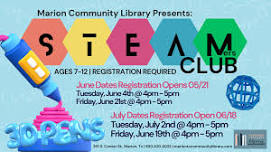 S.T.E.A.M.ers Club: 3D Pens (Ages 7-12)