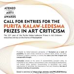 Call for Entries: Ateneo Art Awards Purita Kalaw-Ledesma Prizes in Art Criticism