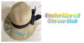 Embroidered Straw Hat