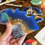 4/21 1pm diy resin ‘agate’ coasters 4pc set