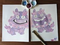 SPECIAL Mommy and Me MOTHER'S DAY Watercolor! Cute Shisa in Pastels