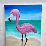 Flamingo Acrylic Paint Class on Canvas