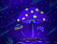 Glow in the Dark Mushrooms Paint Party