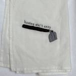 Embroidered Hoe Tea Towel with måske