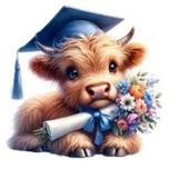 Highland Cow Graduate painting