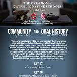 Oklahoma Catholic Native Schools Project community dinner and oral history interviews - Muskogee