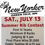 Summer Rib Contest July 13th and Meat Raffle