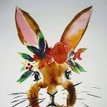 Timaru Watercolour and Wine Night - Floral Bunny