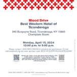 Blood Drive at Best Western of Ticonderoga