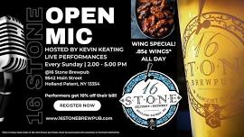 Open Mic & Wing Sundays at 16 Stone