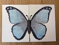 May's Mommy and Me Watercolor: Blue Morpho Butterfly