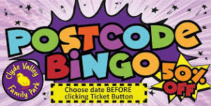 Clyde Valley Family Park Postcode Bingo