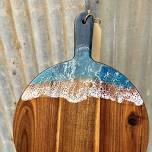 Resin Art Workshop CheeseBoard BEACH THEME