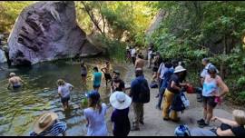 TOPANGA CREEK swimming hole (Time Tunnel), Sagebrush food and dancin'