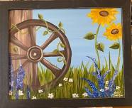 Wagon Wheel Canvas Painting