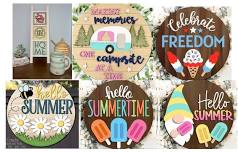 Summer Door Round or Ladder with Tiles Sip & Paint Class 6/20