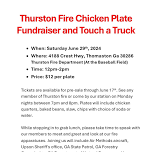 Chicken Plate Fundraiser and Touch a Truck