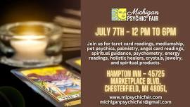 Michigan Psychic Fair July 7, 2024, Chesterfield - Hampton Inn on Marketplace Blvd.