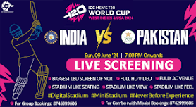 India vs Pakistan match of ICC T20WC 2024 on GIANT SCREEN | Screening