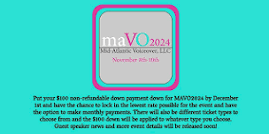 MAVO2024 - Get Inspired Voiceover Conference November 8-10, 2024