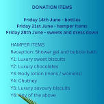 Hamper items donations