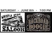 Backroad Boogie LIVE, outdoors, in the Whistle Stop beer garden!!