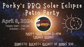 Porky’s Solar Eclipse Patio Party