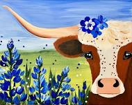 Longhorn Cow Paint Night at The Garage