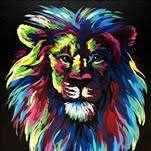 Happy Painting Hours - Blacklight Lion