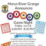 June Bingo Game Night at Marys River Grange