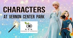 Elsa and Cap Marvel at Vernon Center Park 