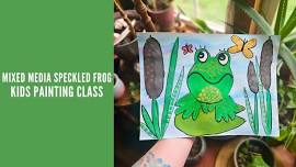 Mixed Media Speckled Frog Kids Painting Class