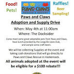 Paws and Claws Supply Drive and Adoption event