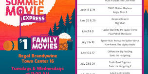 Regal Summer Movie Express $1.00 Family Movies