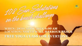 FREE Yoga Class for ALL: 108 Sun Salutations on the beach challenge