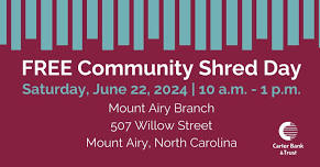 Free Community Shred Day at Mount Airy Branch