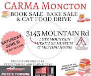 CARMA BOOK SALE, BAKE SALE & CAT FOOD DRIVE!