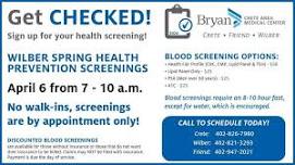 Spring Health Prevention Screenings - Wilber Medical Clinic