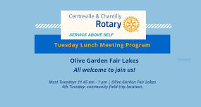 Rotary Lunch Meeting 6/18: Centreville & Chantilly Club