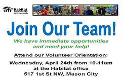 Habitat for Humanity of North Central Iowa Volunteer Orientation 