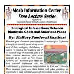 MIC Free Lecture Series: Ecological Interactions Between Mountain Goats and American Pikas